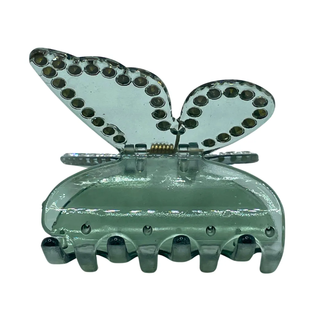 2.5" Green w/Gems Acrylic Butterfly Pack of 3