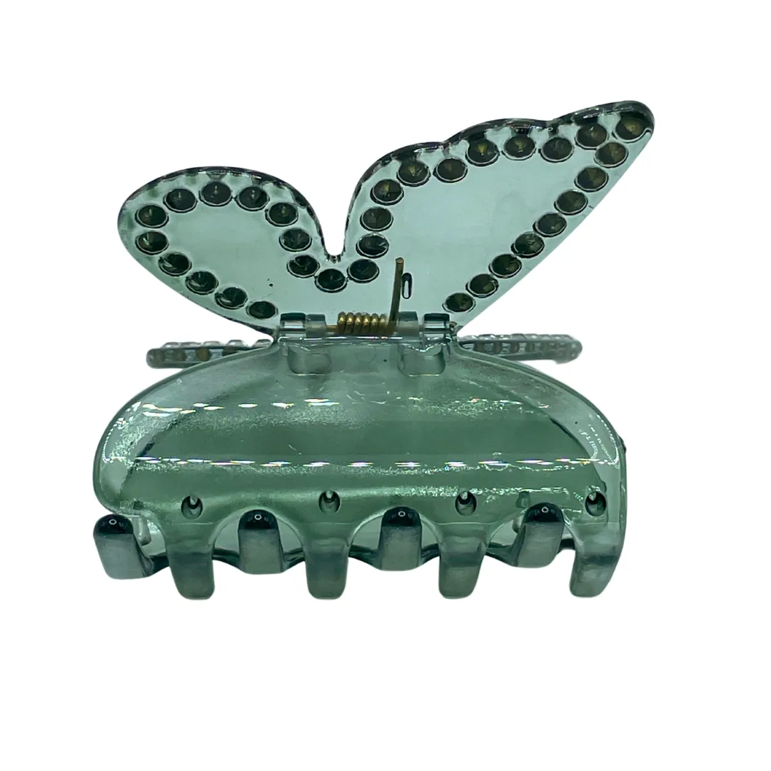 2.5" Green w/Gems Acrylic Butterfly Pack of 3