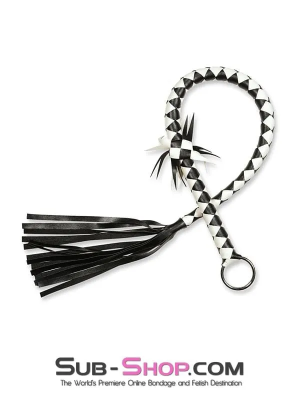 8802MQ      The Motivator 33" Black and White Braided Bullwhip