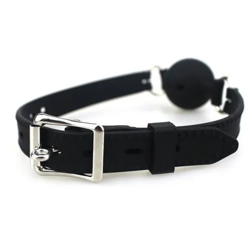 9802M      Small Black Silicone Locking Breather Ball Gag