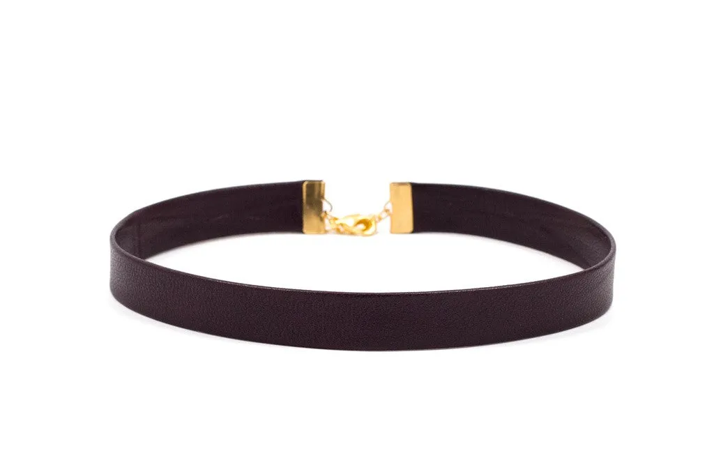 Amber R Leather Choker