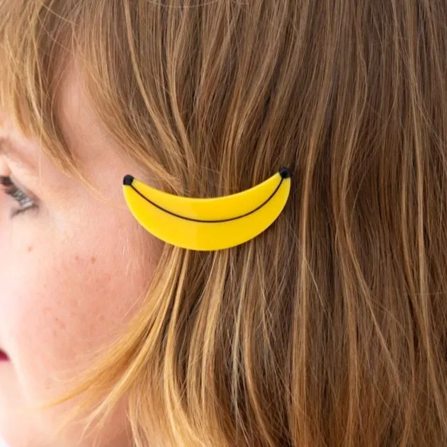 Banana Alligator Hair Clip Set