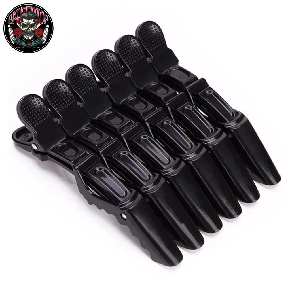 Black Plastic Alligator Clips - Hairdressing Clamps for Styling