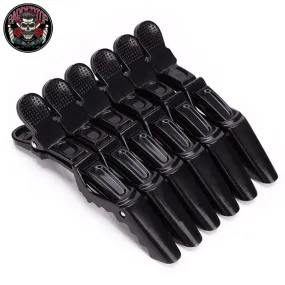 Black Plastic Alligator Clips - Hairdressing Clamps for Styling