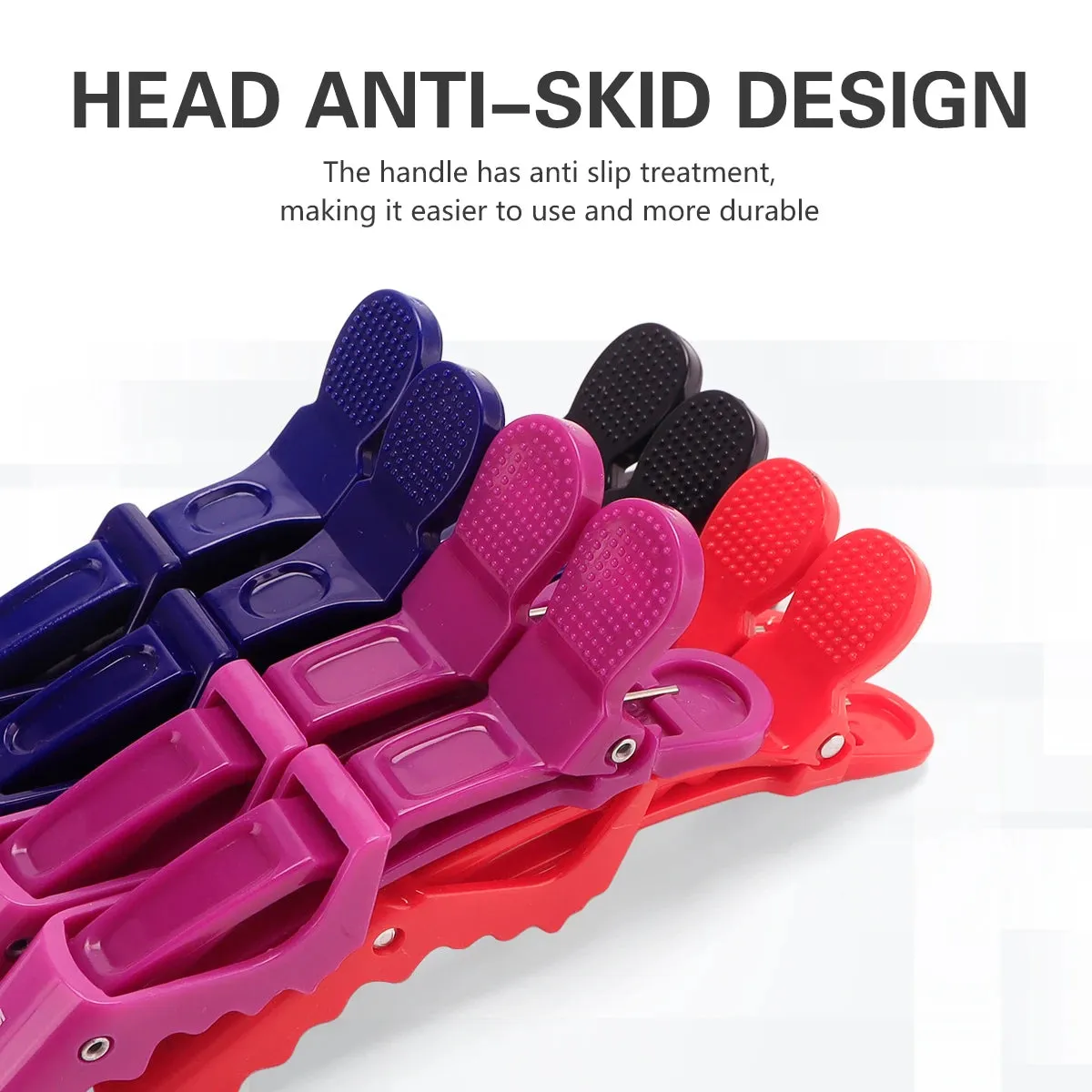 Black Plastic Alligator Clips - Hairdressing Clamps for Styling