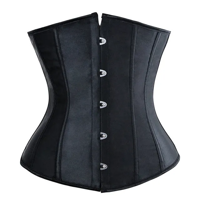 Busk Lacing-up Waist Cincher Underbust Corset Sexy Bustier Top Summer Underwear Clothing Black White Lingerie G-string S-6XL