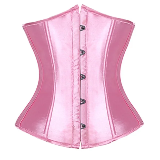 Busk Lacing-up Waist Cincher Underbust Corset Sexy Bustier Top Summer Underwear Clothing Black White Lingerie G-string S-6XL