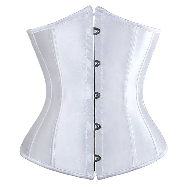 Busk Lacing-up Waist Cincher Underbust Corset Sexy Bustier Top Summer Underwear Clothing Black White Lingerie G-string S-6XL
