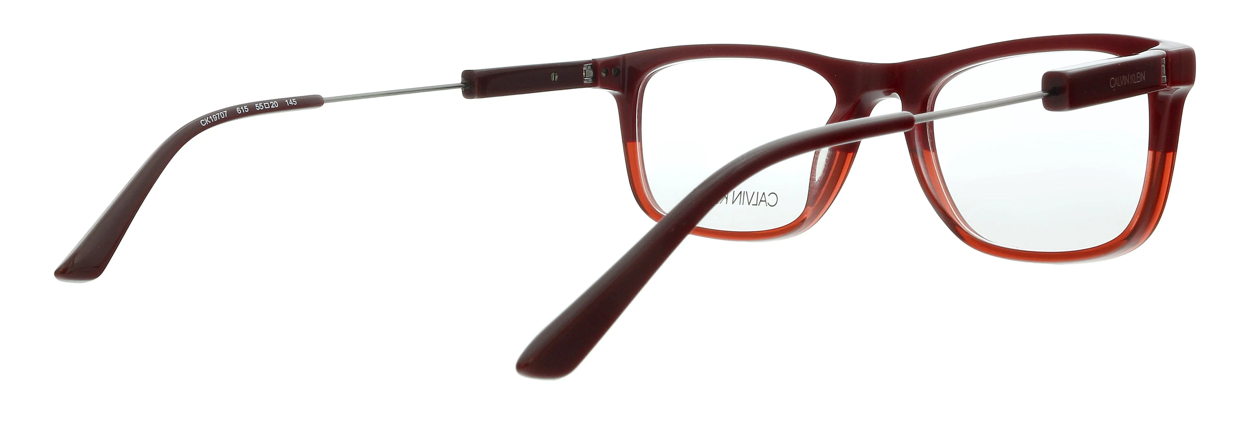 Calvin Klein CK19707 615 Oxblood/Crystal Red Gradient Modified Rectangle Eyeglasses