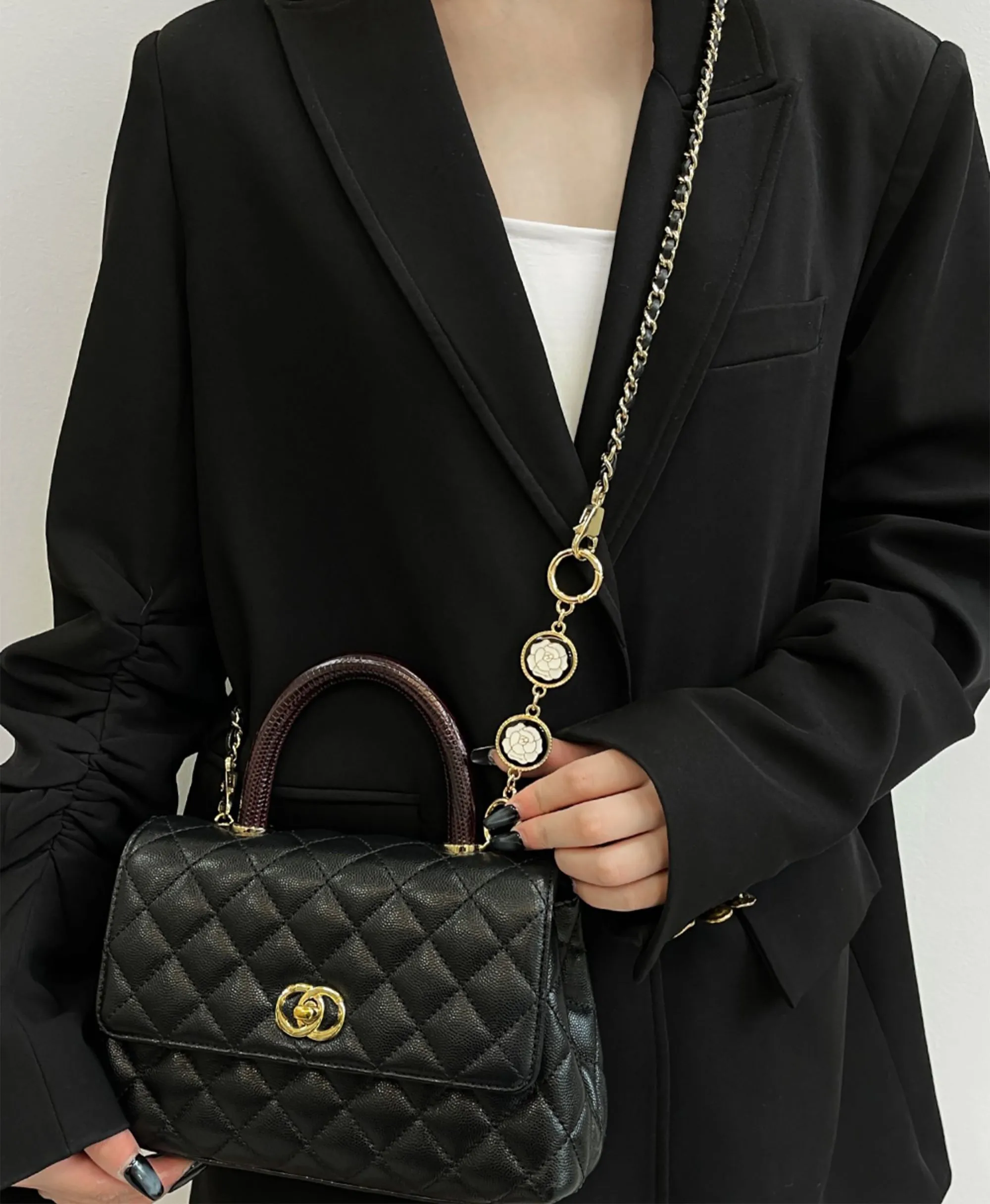 Camellia bag extension chain, handbag extended short chain accessories, suitable for metal accessories of chain bags
