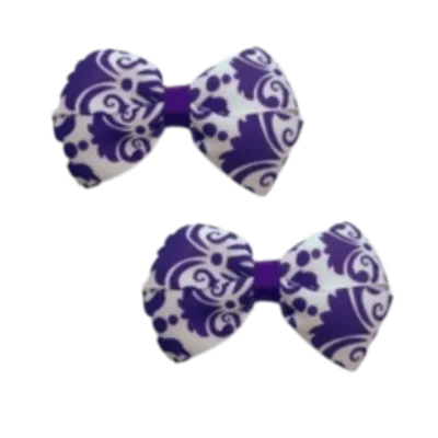 Cherish Hair Bow - Purple Paisley