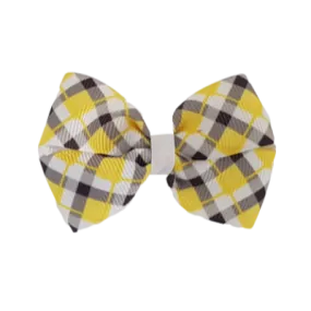 Cherish Hair Bow - Yellow Tartan
