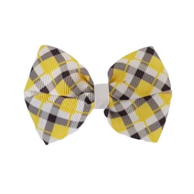 Cherish Hair Bow - Yellow Tartan