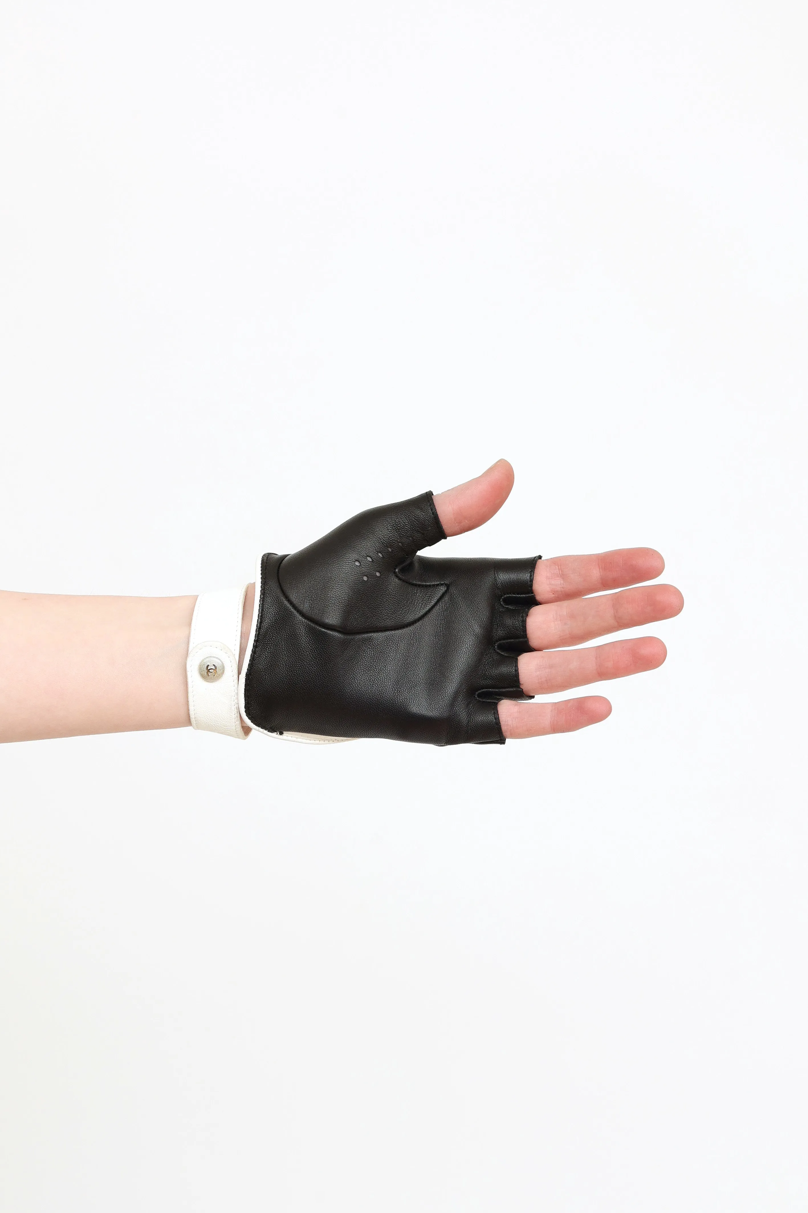 Cruise 2014 Black & White Leather Driving Glove