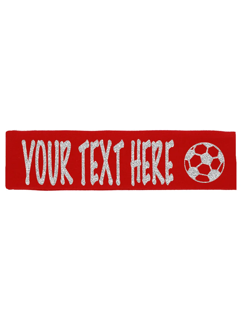 Custom Soccer Headband (Cotton/Lycra) - Sparkle Letters!