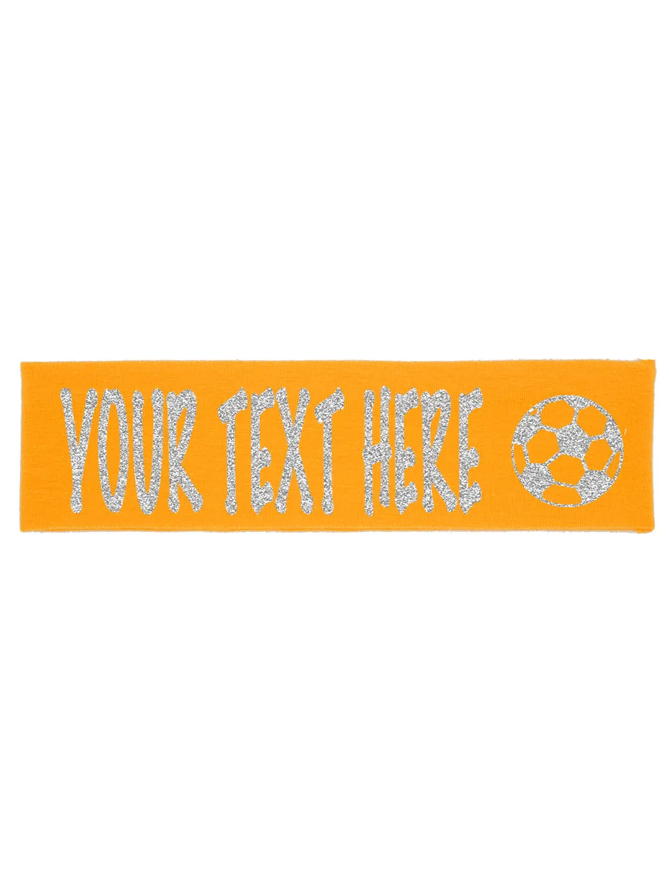 Custom Soccer Headband (Cotton/Lycra) - Sparkle Letters!