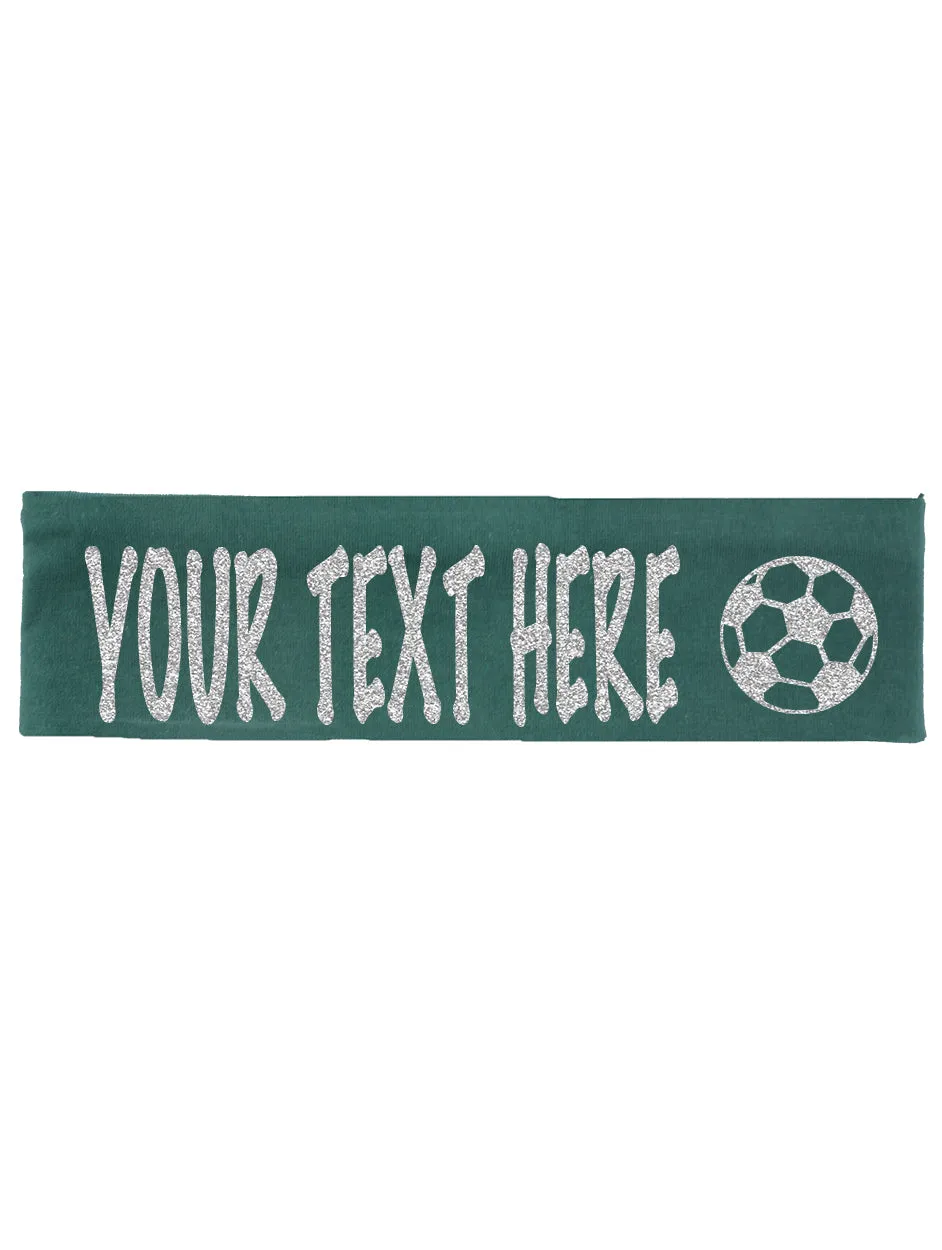 Custom Soccer Headband (Cotton/Lycra) - Sparkle Letters!