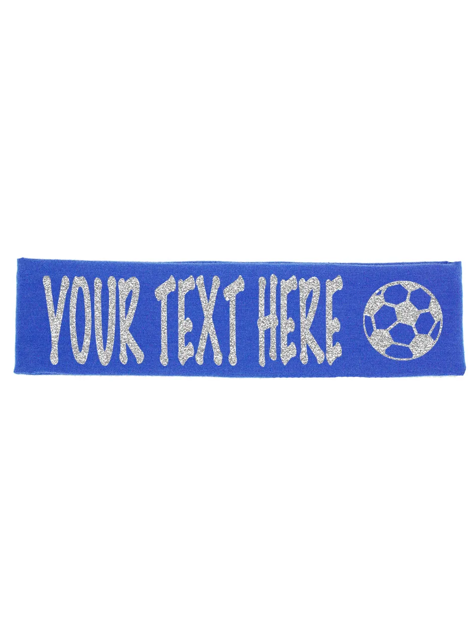 Custom Soccer Headband (Cotton/Lycra) - Sparkle Letters!