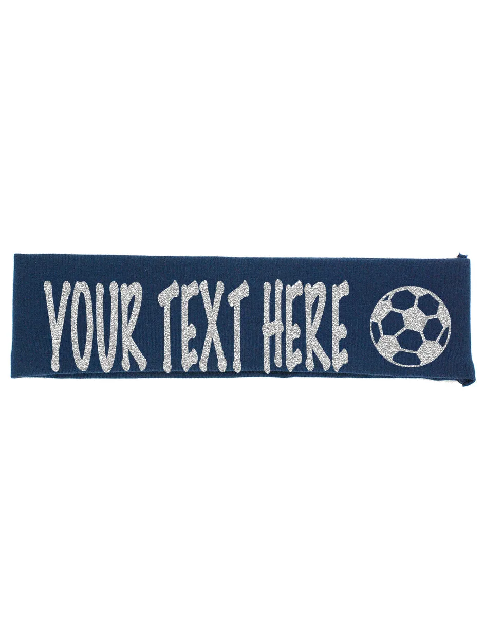 Custom Soccer Headband (Cotton/Lycra) - Sparkle Letters!
