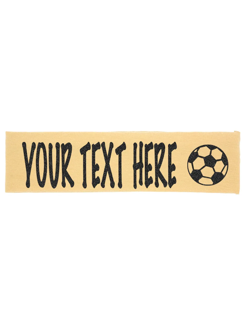 Custom Soccer Headband (Cotton/Lycra) - Sparkle Letters!
