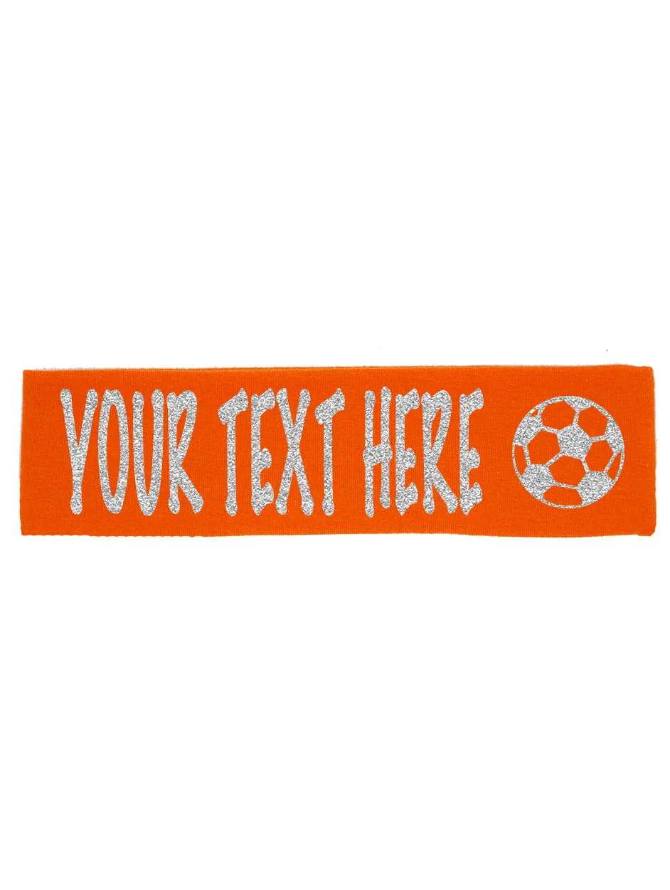 Custom Soccer Headband (Cotton/Lycra) - Sparkle Letters!