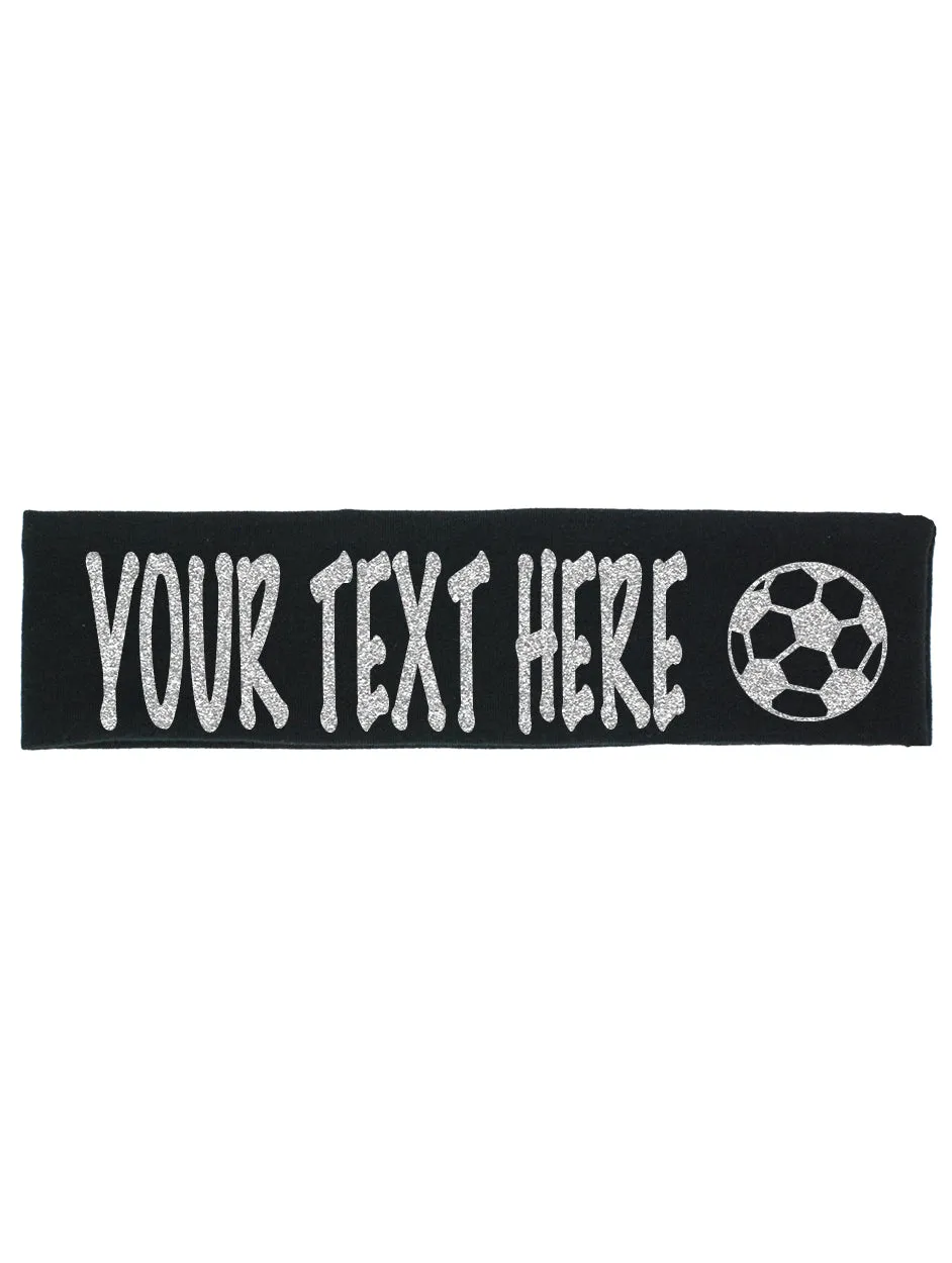 Custom Soccer Headband (Cotton/Lycra) - Sparkle Letters!