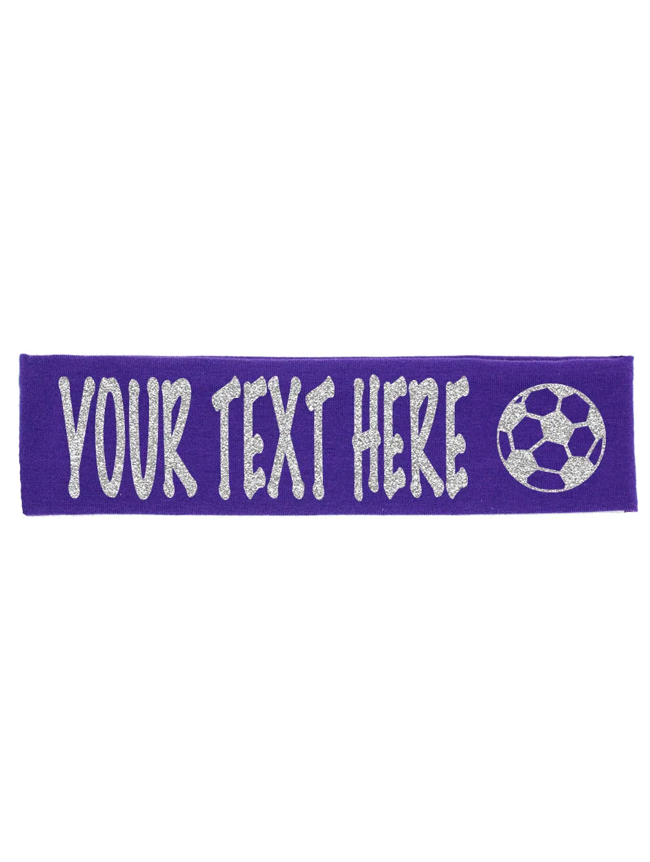 Custom Soccer Headband (Cotton/Lycra) - Sparkle Letters!