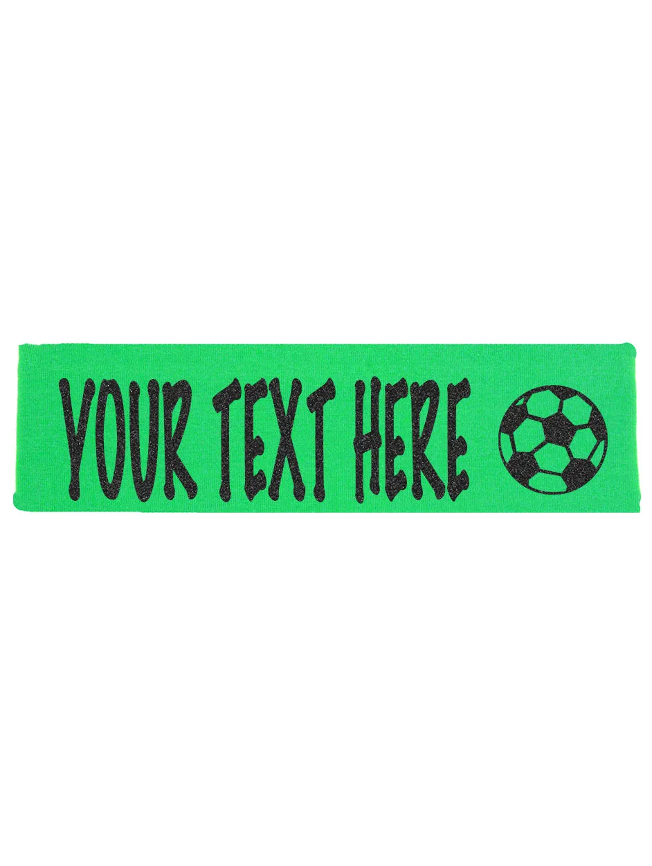 Custom Soccer Headband (Cotton/Lycra) - Sparkle Letters!