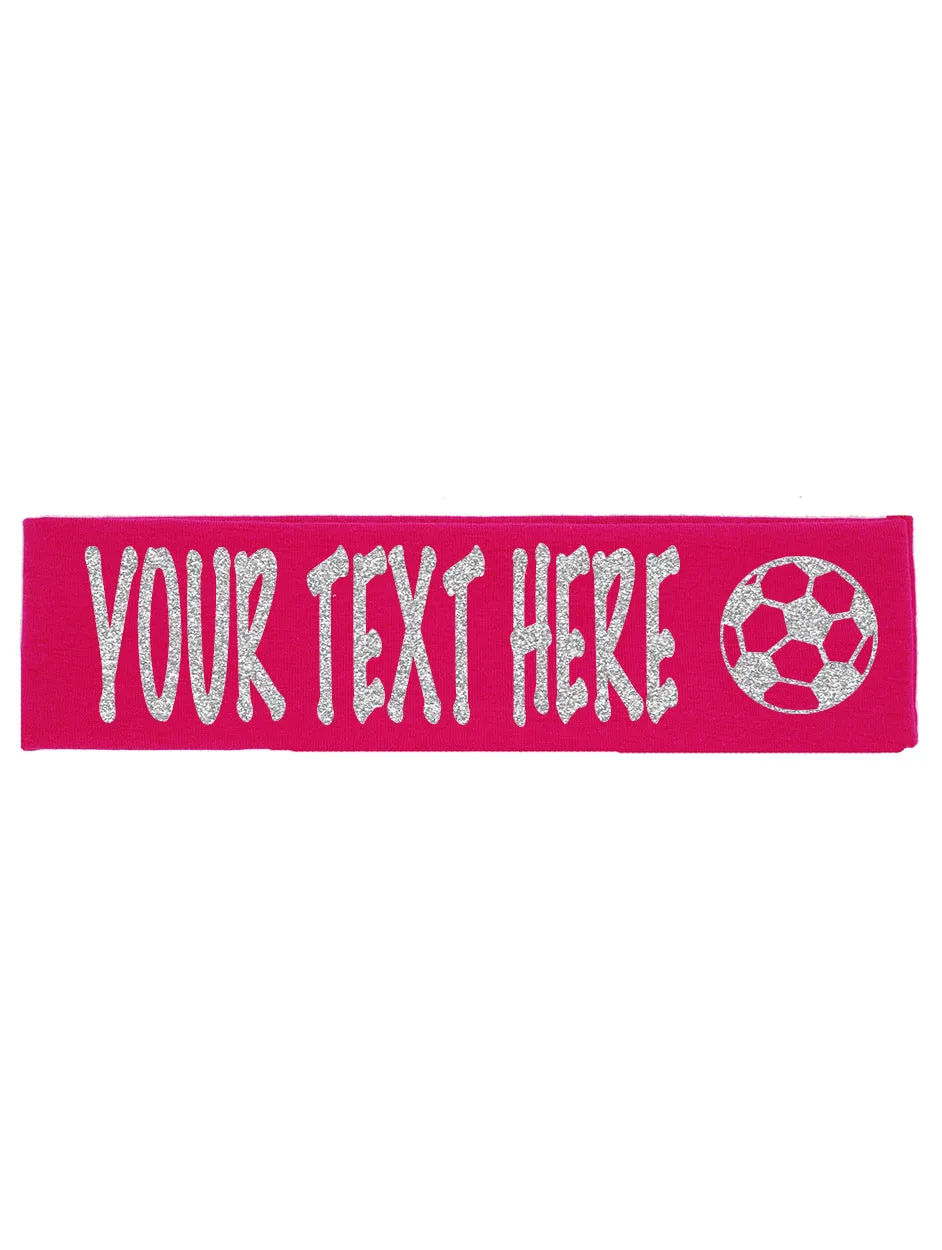 Custom Soccer Headband (Cotton/Lycra) - Sparkle Letters!