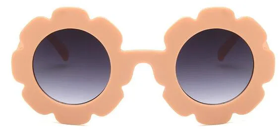 Cute Sun Flower Round Sunglasses with UV Protection for Boys Girls
