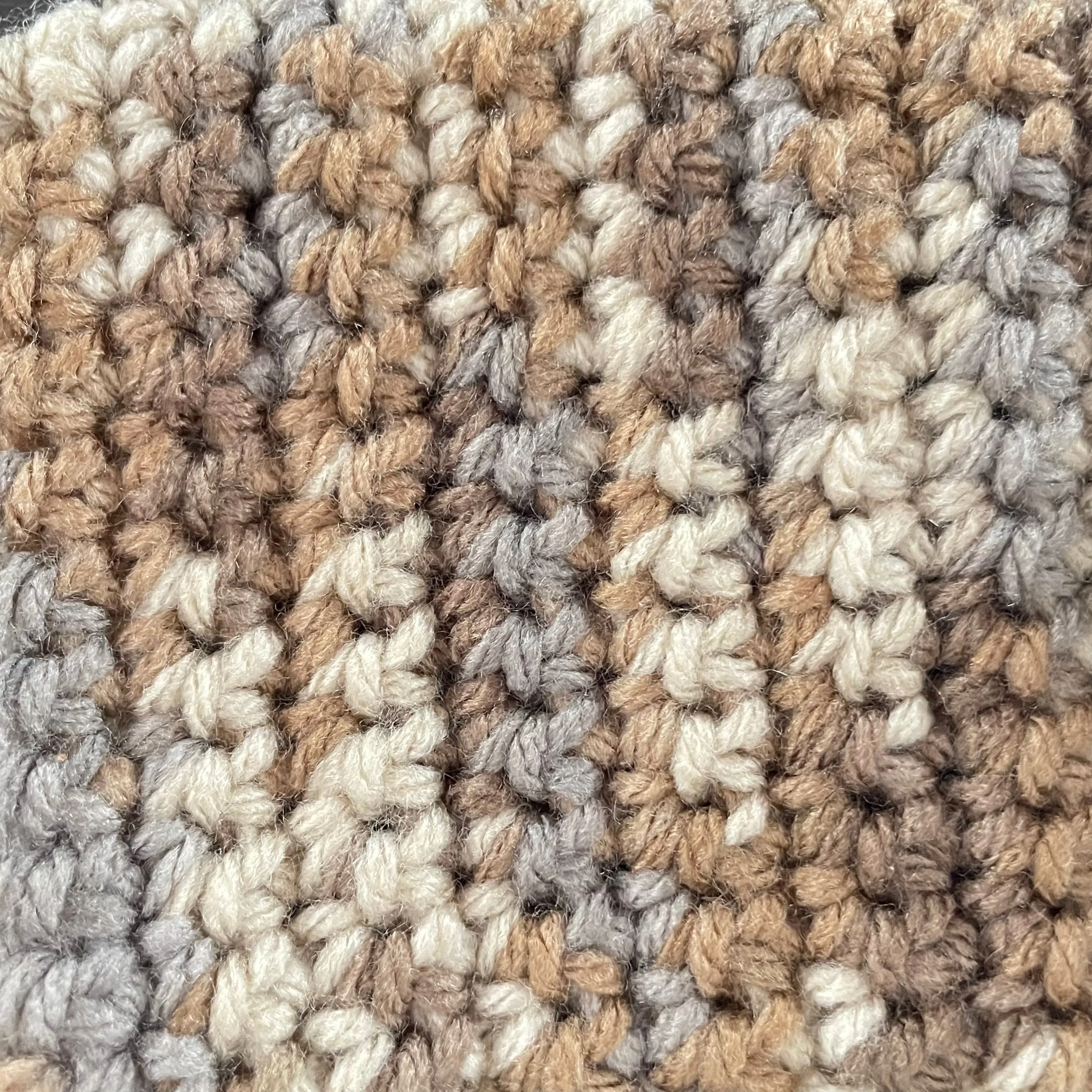 Desert Sands Texting Fingerless Gloves Crochet Knit Fall Winter Gaming Tech Wrist Warmers Brown Tan Marble