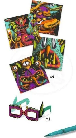 Djeco Art Kit - Colouring 3D Funny Freaks