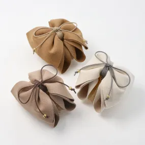 Faux Suede Ribbon Hair Claw