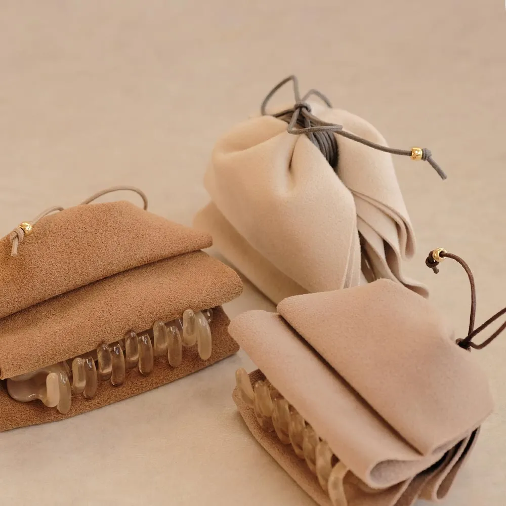 Faux Suede Ribbon Hair Claw