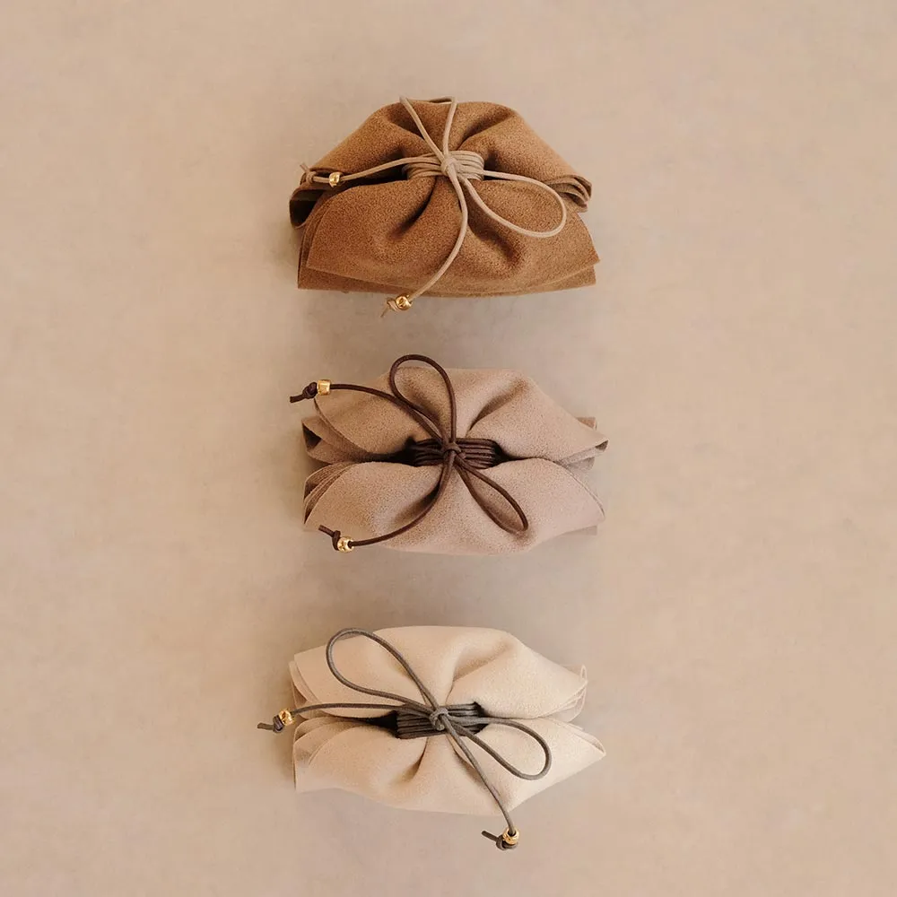 Faux Suede Ribbon Hair Claw