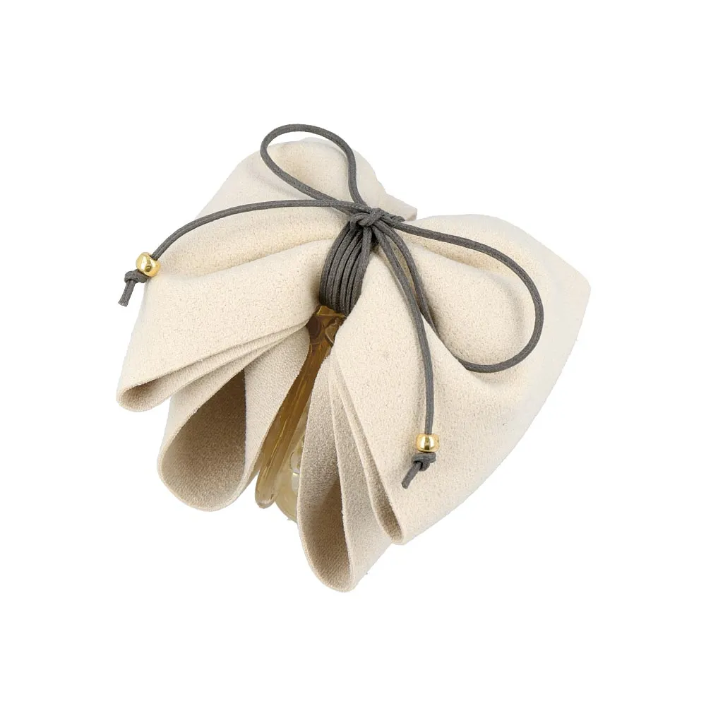 Faux Suede Ribbon Hair Claw