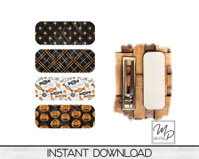 Halloween PNG Design Bundle for Sublimation of Small Oval Hair Barrettes, Digital Download