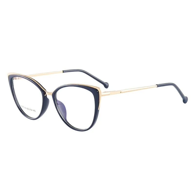 Hotony Women's Full Rim Cat Eye TR 90 Resin Alloy Frame Eyeglasses 7019