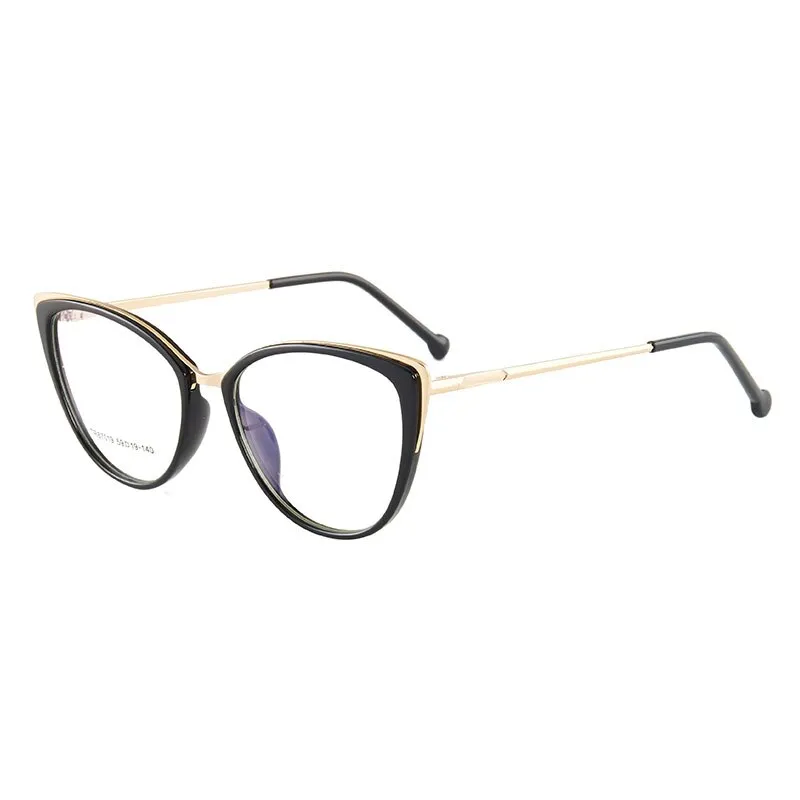 Hotony Women's Full Rim Cat Eye TR 90 Resin Alloy Frame Eyeglasses 7019