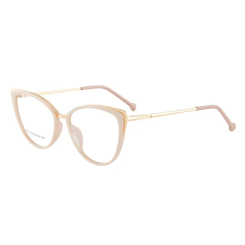 Hotony Women's Full Rim Cat Eye TR 90 Resin Alloy Frame Eyeglasses 7019