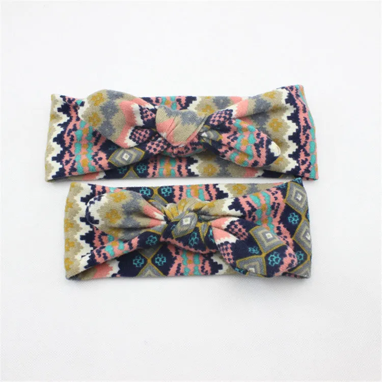 Mom and Me Headband Fabric Baby Girl Headband Top Knot Tie Headband Headwrap Photo Prop Gift for Mom and Baby