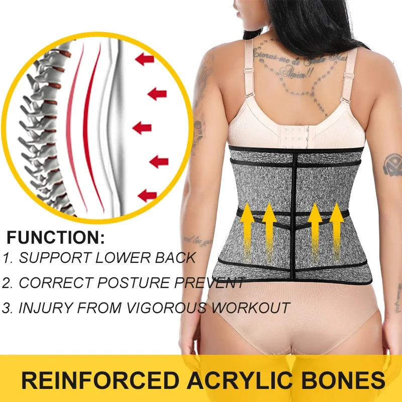 Neoprene Sauna Waist Corset Sweat Belt for Women Weight Loss Compression Trimmer Workout Fitness