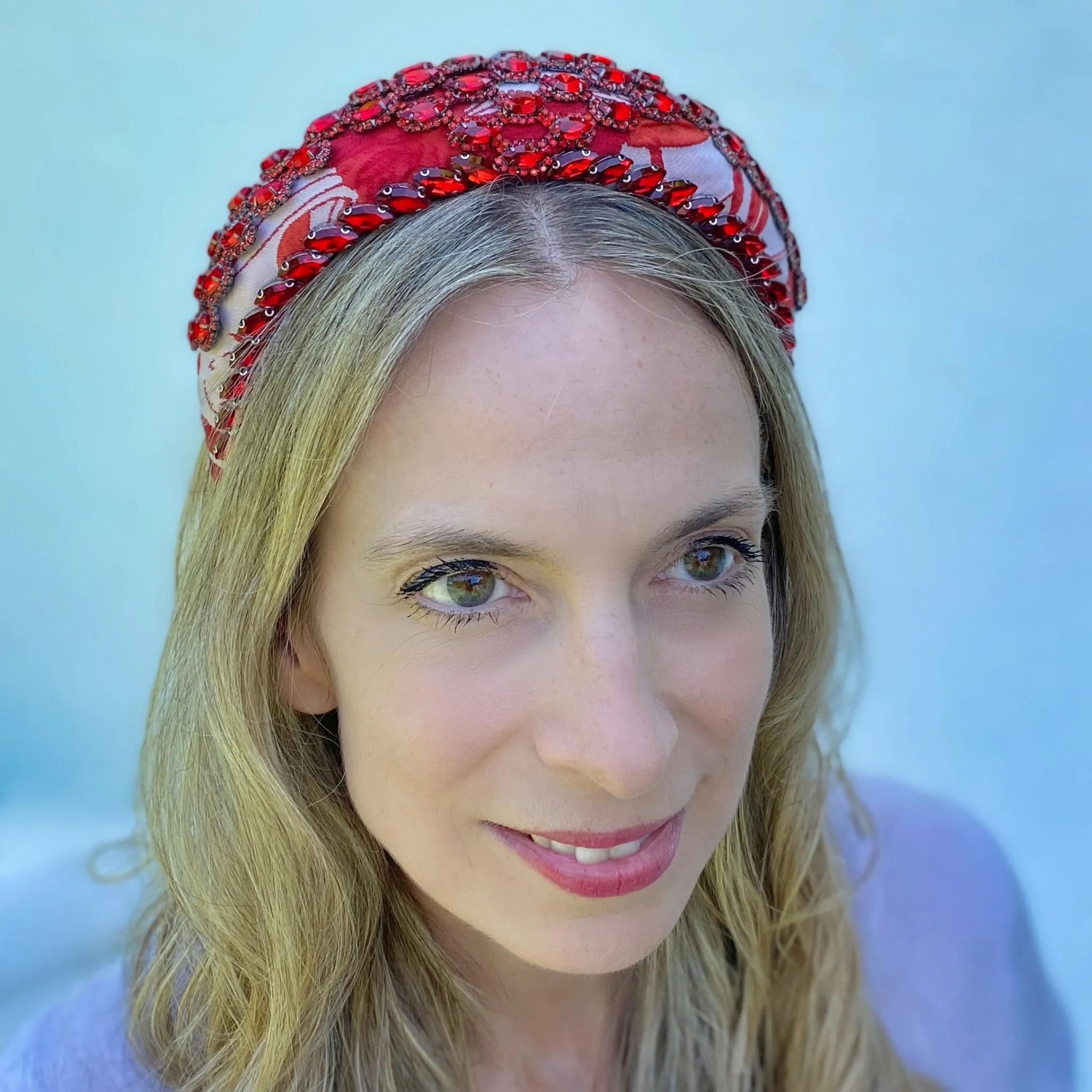 Red Headpiece Wedding Headband Races Headpiece Crystal