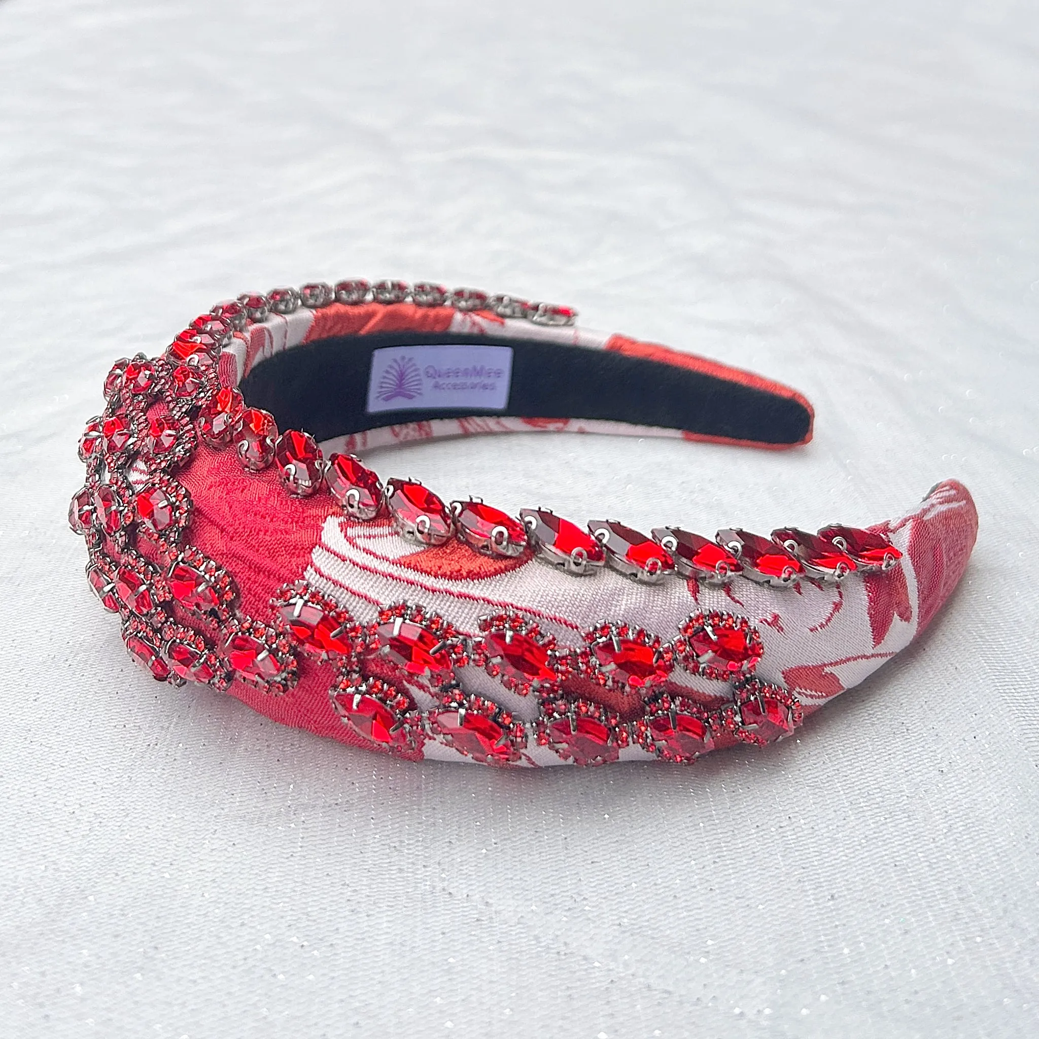 Red Headpiece Wedding Headband Races Headpiece Crystal