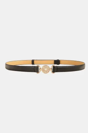 Rhinestone Decor PU Leather Belt