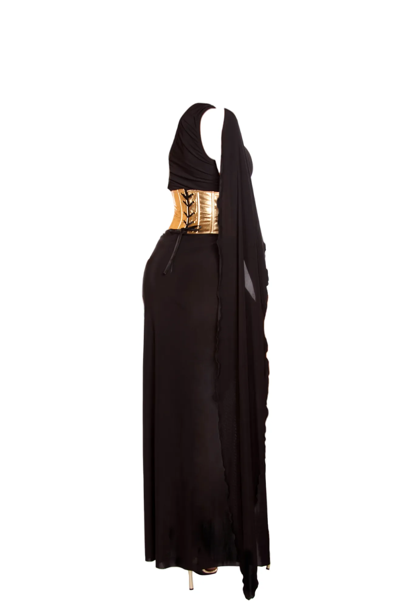 Roma Costume 3 PC Gorgeous Goddess Black/Gold