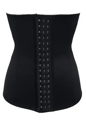 Sexy Black 4 Steel Bone Support Trilayer Rubber Waist Cincher