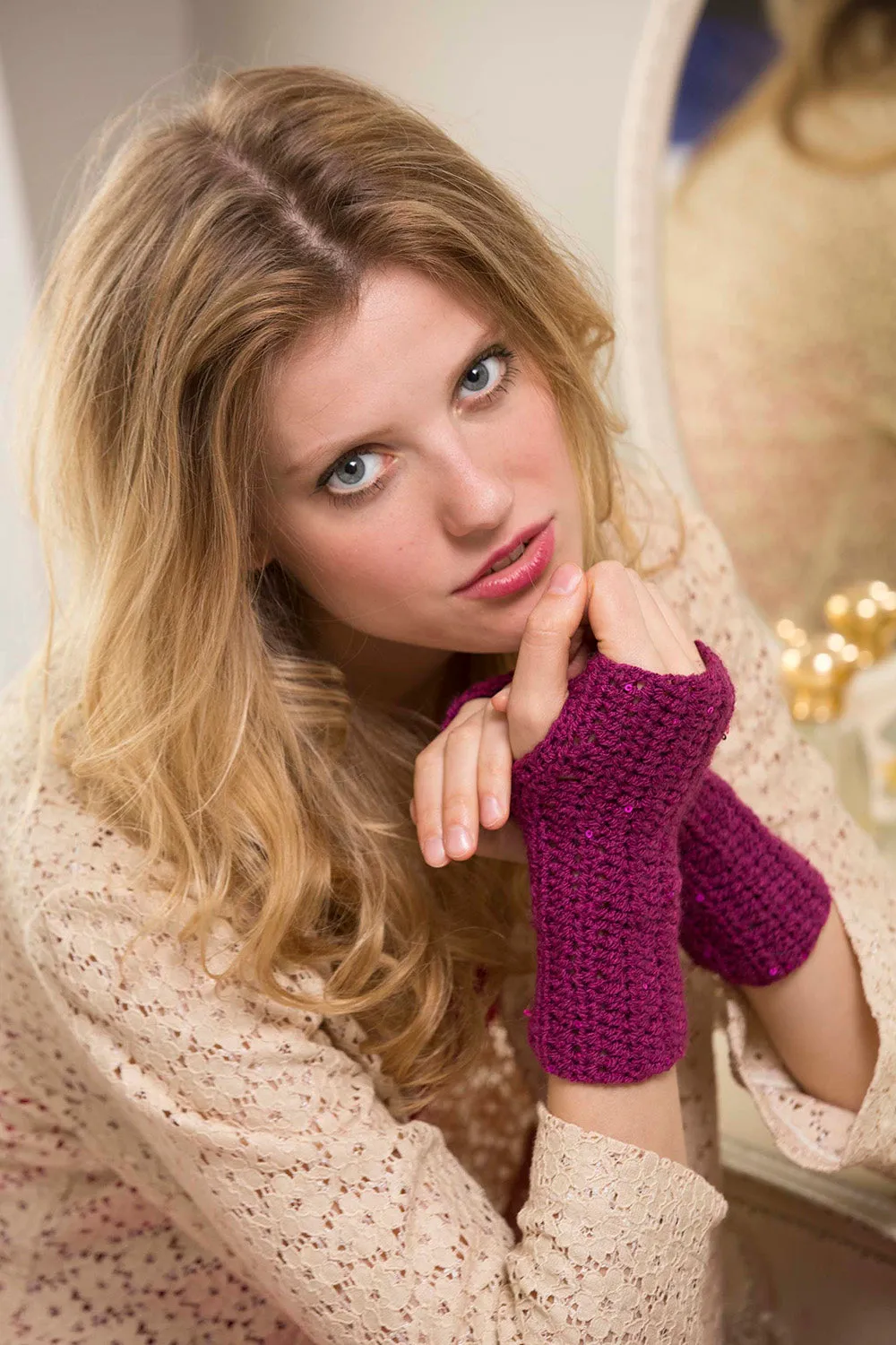 Sparkling Crochet Wristers Pattern