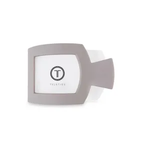 Square Medium Flat Hair Clip- Silver Flames