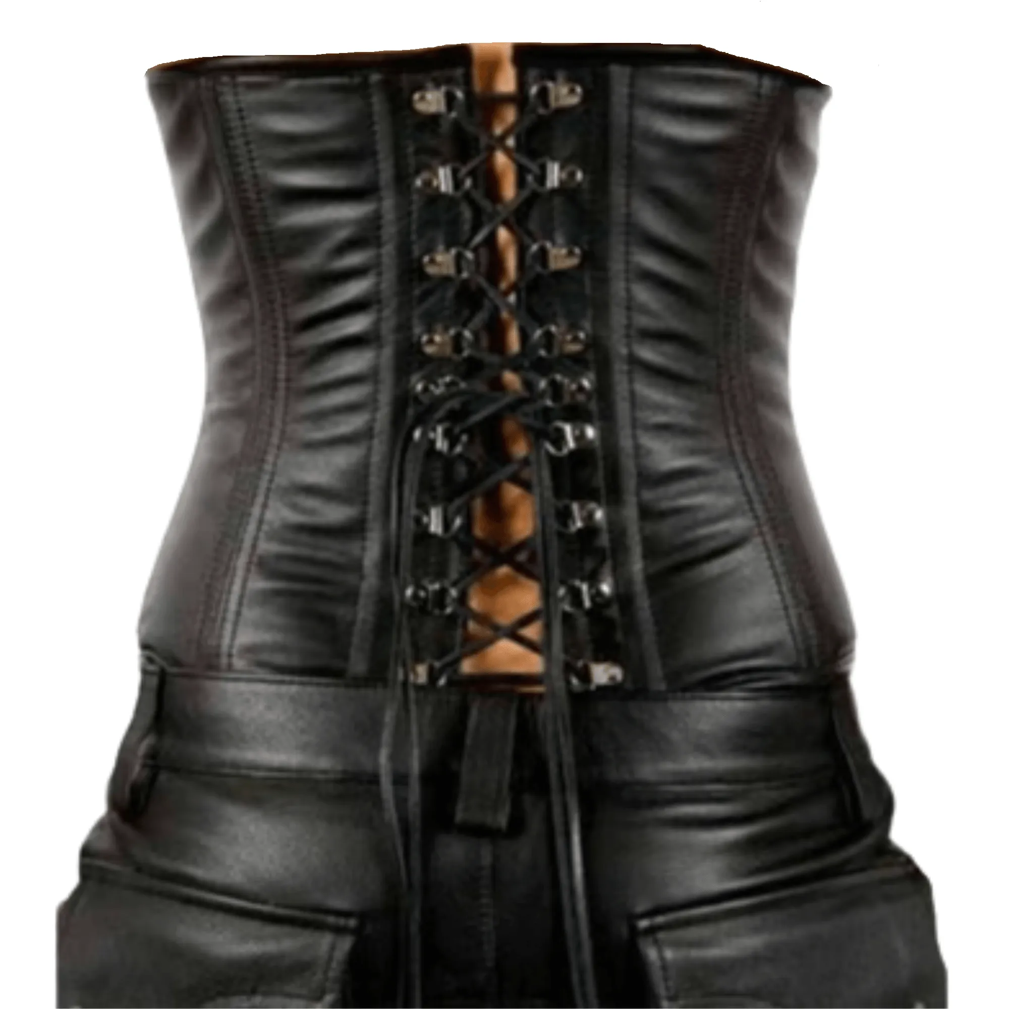 Steel Boned Leather Corset Vest for Men